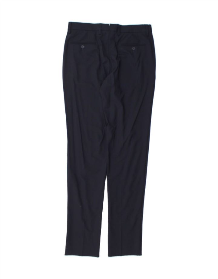 MASSIMO DUTTI Mens Slim Suit Trousers EU 40 Medium W31 L36 Navy Blue Vintage Massimo Dutti and Second-Hand Massimo Dutti from Messina Hembry 
