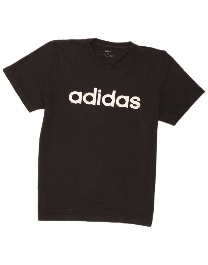 Tricou grafic Adidas pentru bărbați Top mediu negru bumbac