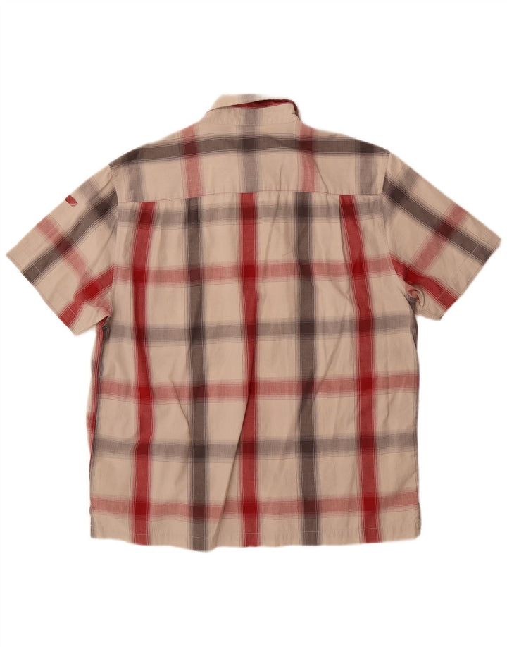 WRANGLER Mens Short Sleeve Shirt Large Grey Check Cotton