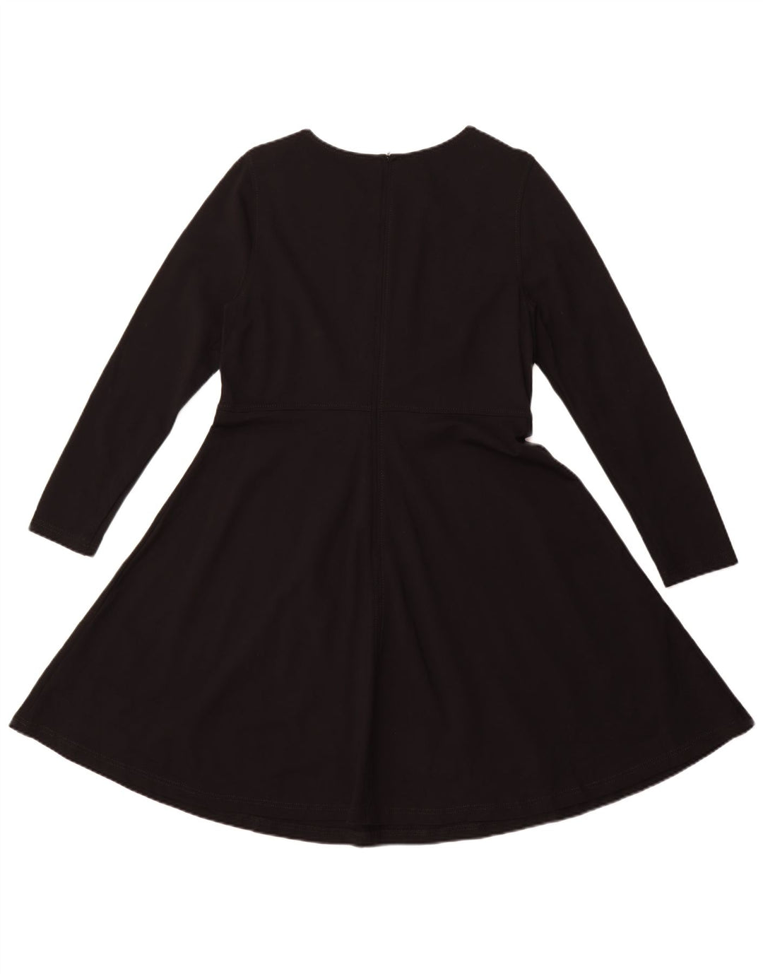 MARKS & SPENCER Rochie A-Line cu mânecă lungă pentru femei UK 16 Viscoză mare neagră