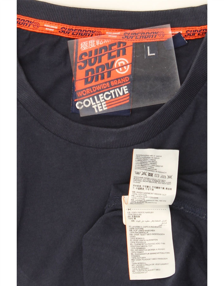 Tricou Superdry pentru bărbați Top mare din bumbac bleumarin