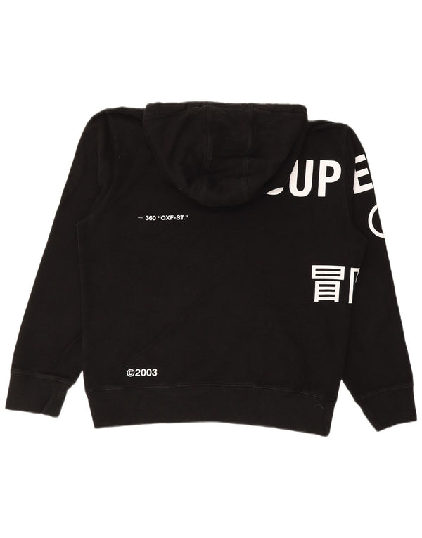 SUPERDRY Hanoră grafică pentru bărbați, XL, bumbac, negru