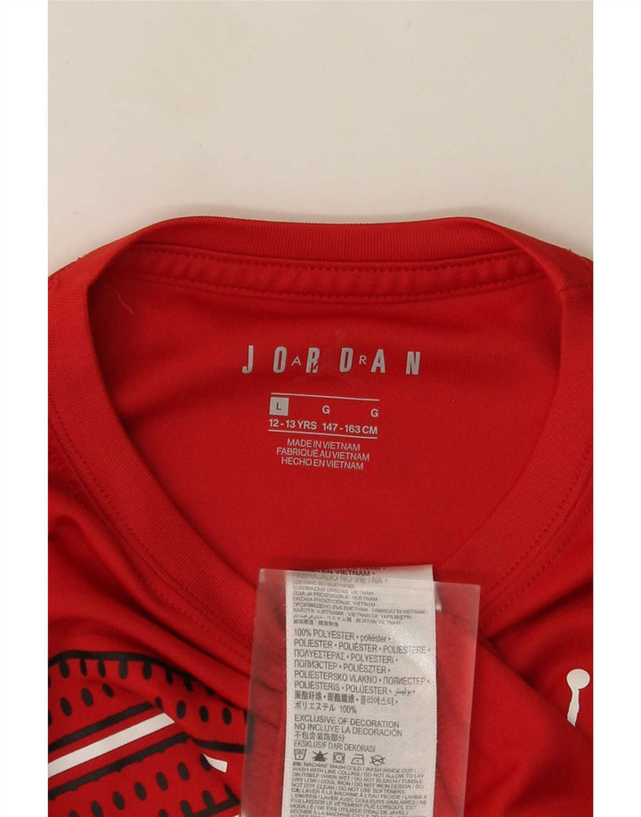 Tricou grafic Jordan pentru băieți Top 12-13 ani Poliester roșu mare