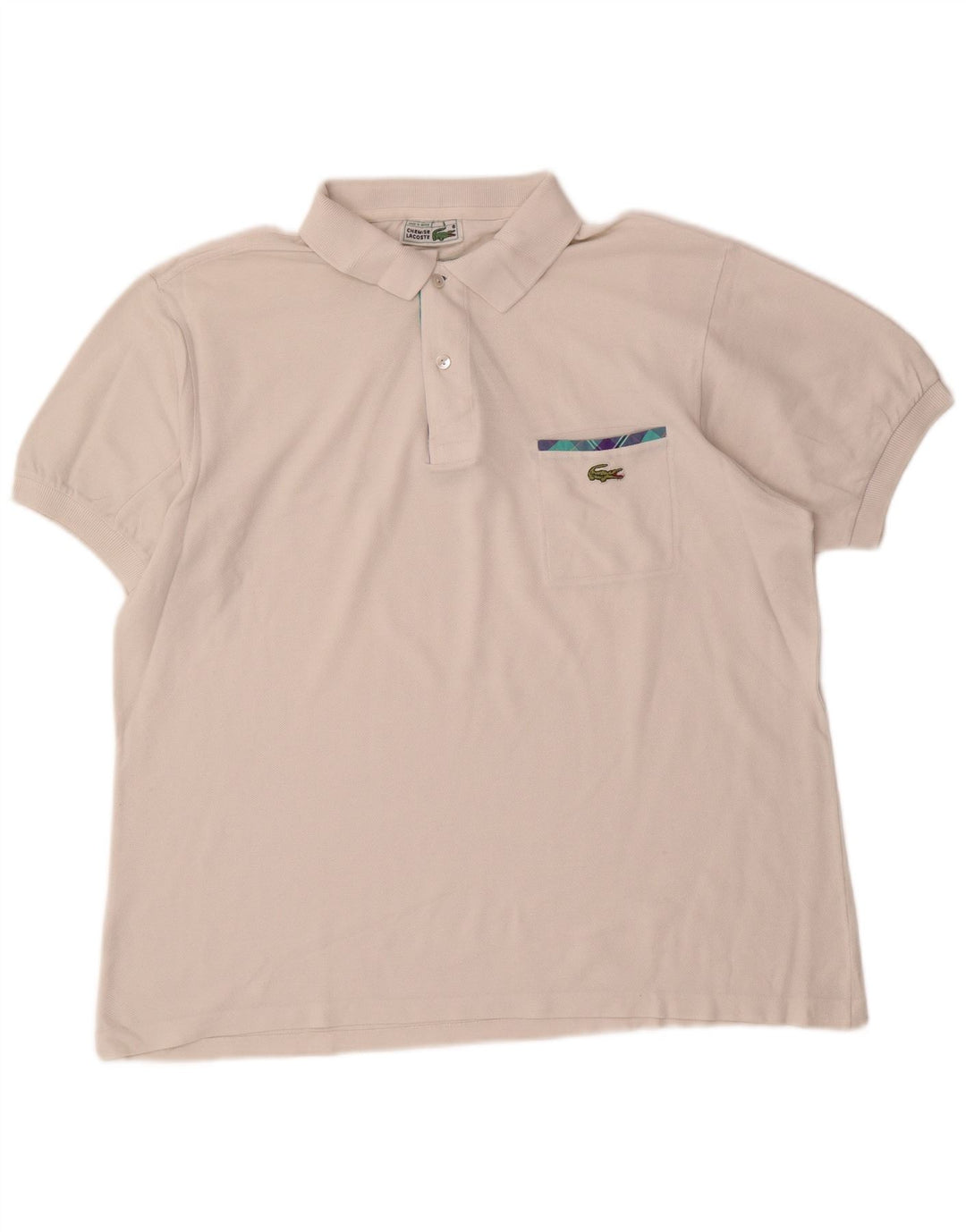 Tricou polo pentru bărbați Lacoste Mărimea 6 XL Bumbac alb