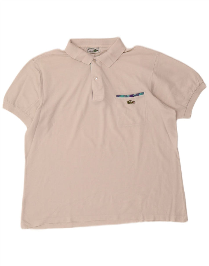 Tricou polo pentru bărbați Lacoste Mărimea 6 XL Bumbac alb