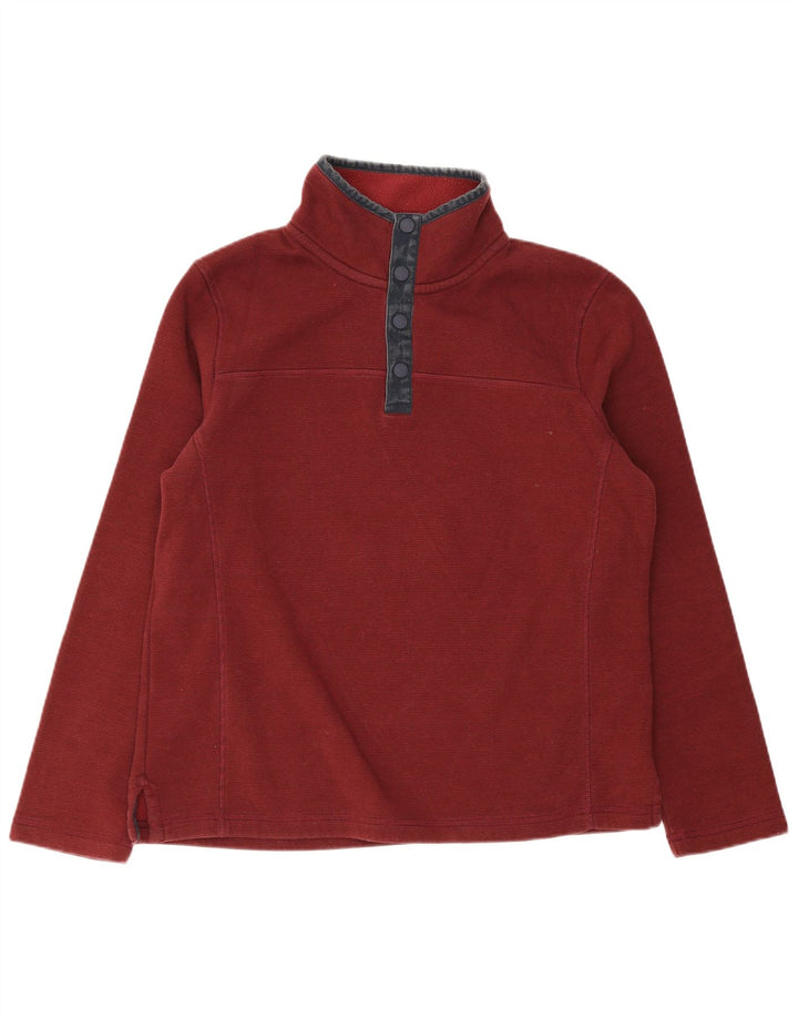Fat Face Bărbați Buton Gâtul Hanorac Pulover Mare Bumbac Burgundy