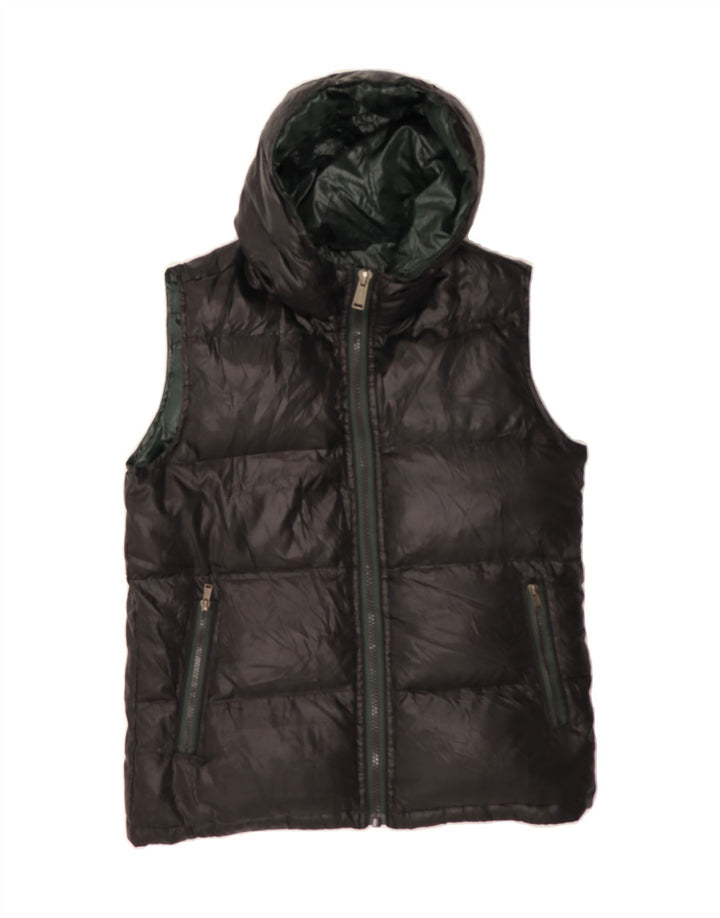 FRED MELLO Womens Hooded Padded Gilet UK 16 Large Black Polyester Vintage Fred Mello and Second-Hand Fred Mello from Messina Hembry 
