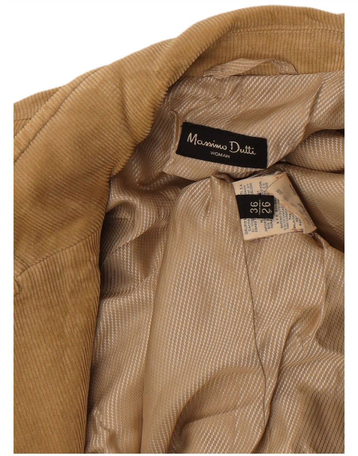 MASSIMO DUTTI Jachetă cu 2 nasturi din velur pentru femei EU 36 XS bumbac maro