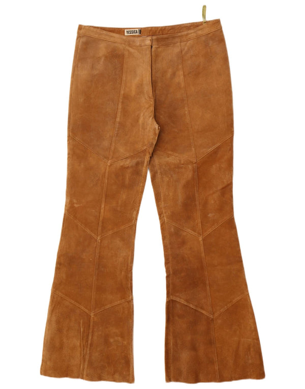 Pantaloni de damă Yessica Bootcut din piele intoarsa EU 42 Large W34 L31 Piele maro