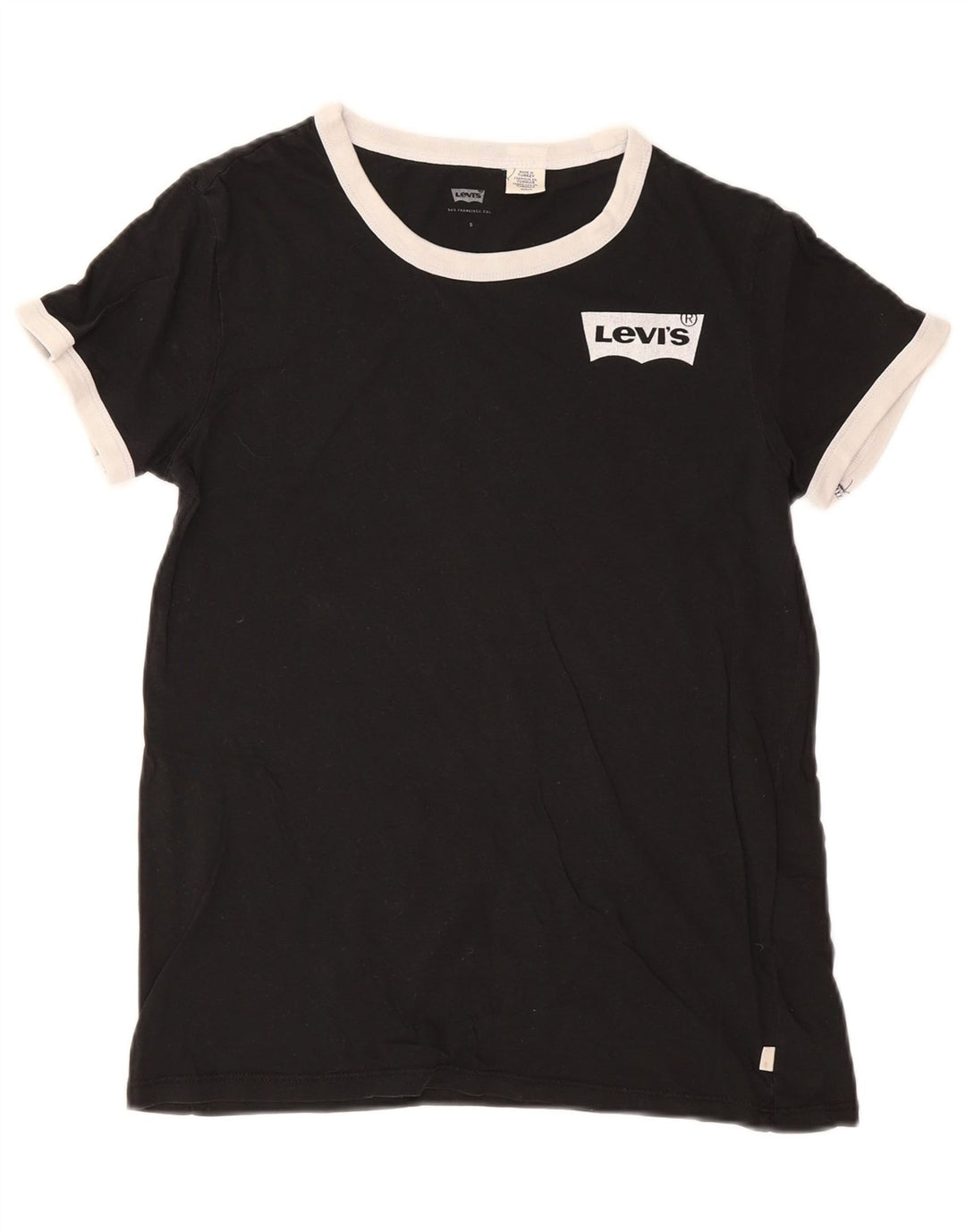 Tricou pentru femei Levi's Top UK 10 Small Black Bumbac