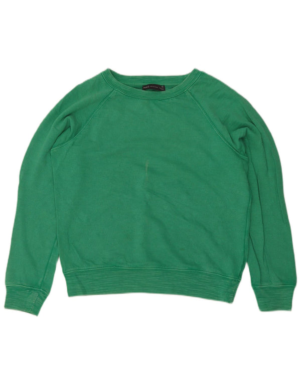 Pulover supradimensionat pentru femei Marks & Spencer UK 10 Bumbac verde mic