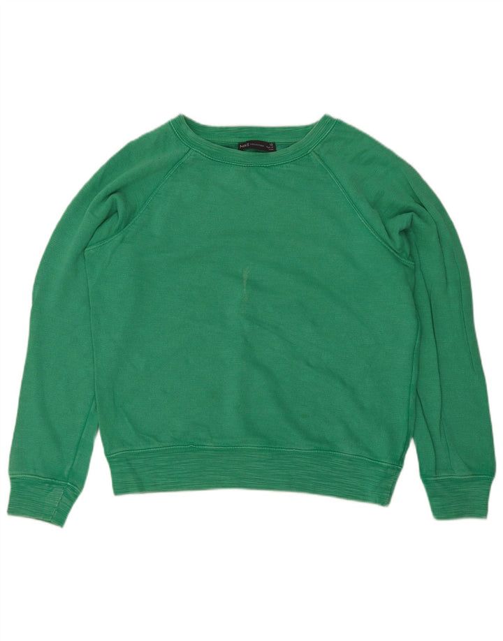 Pulover supradimensionat pentru femei Marks & Spencer UK 10 Bumbac verde mic
