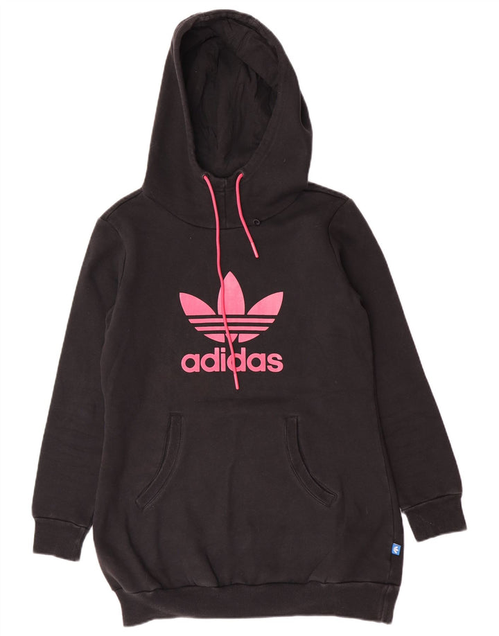 Pulover cu glugă cu grafic pentru femei Adidas IT 46 Poliester negru mare