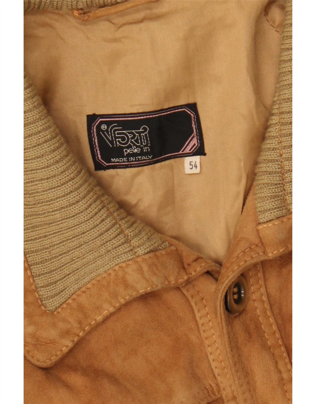 Jachetă Bomber Vintage pentru bărbați din piele intoarsa IT 54 2XL din piele maro