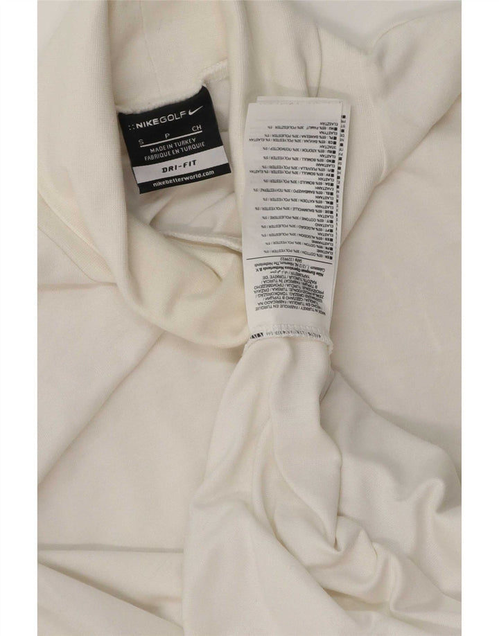 Nike pentru bărbați Dri Fit Top cu mânecă lungă, mic, alb, bumbac