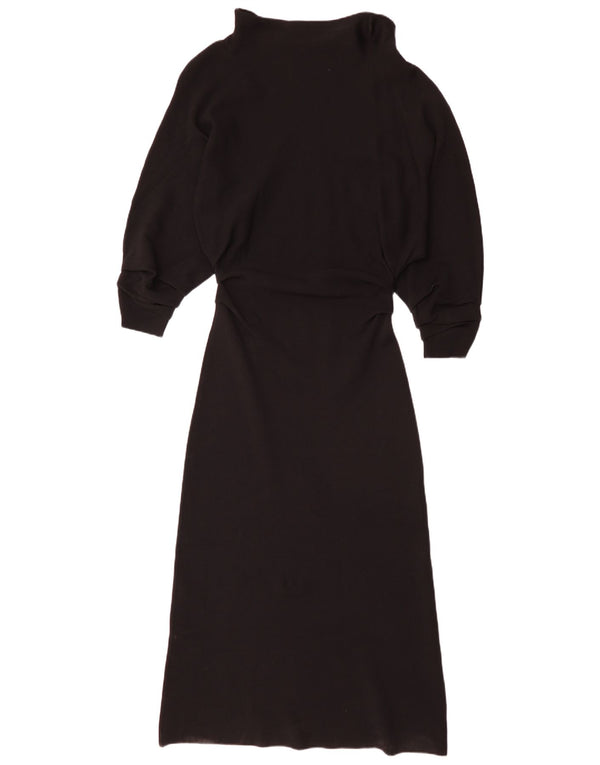 Rochie maxi cu mânecă lungă pentru femei Zara UK 8, mică, neagră, viscoză