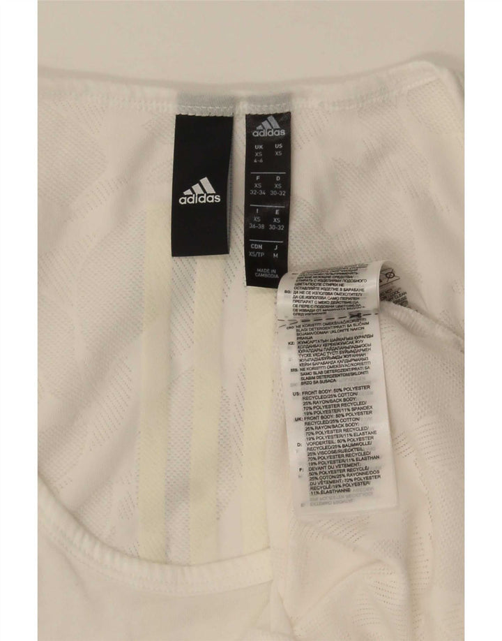 Vest Vest Top Femei Adidas UK 4/6 XS Alb Poliester