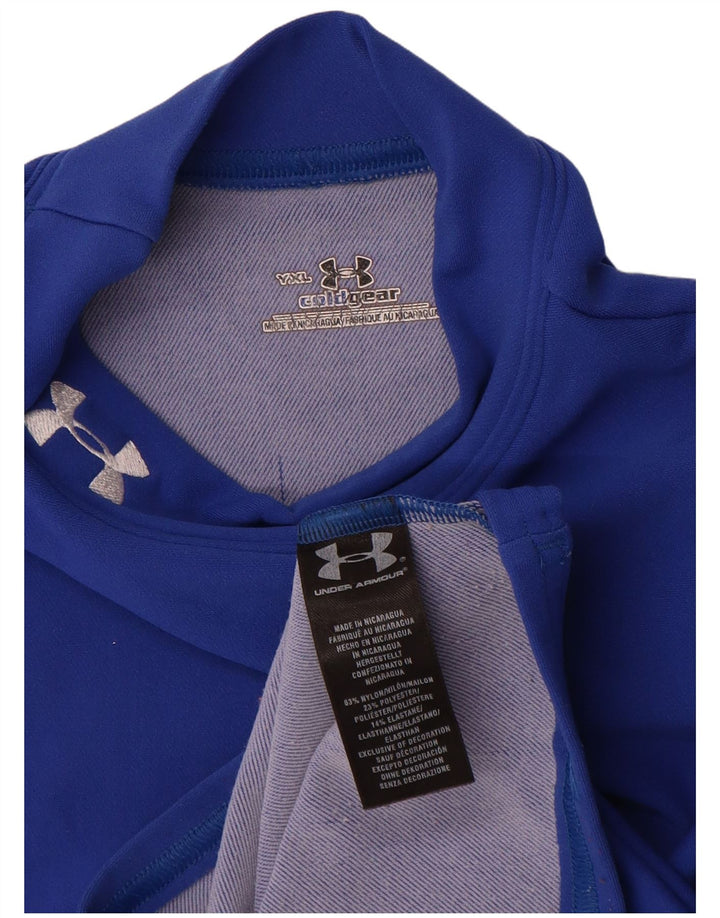 Top pentru băieți Under Armour cu mânecă lungă 13-14 ani XL Blue Nylon