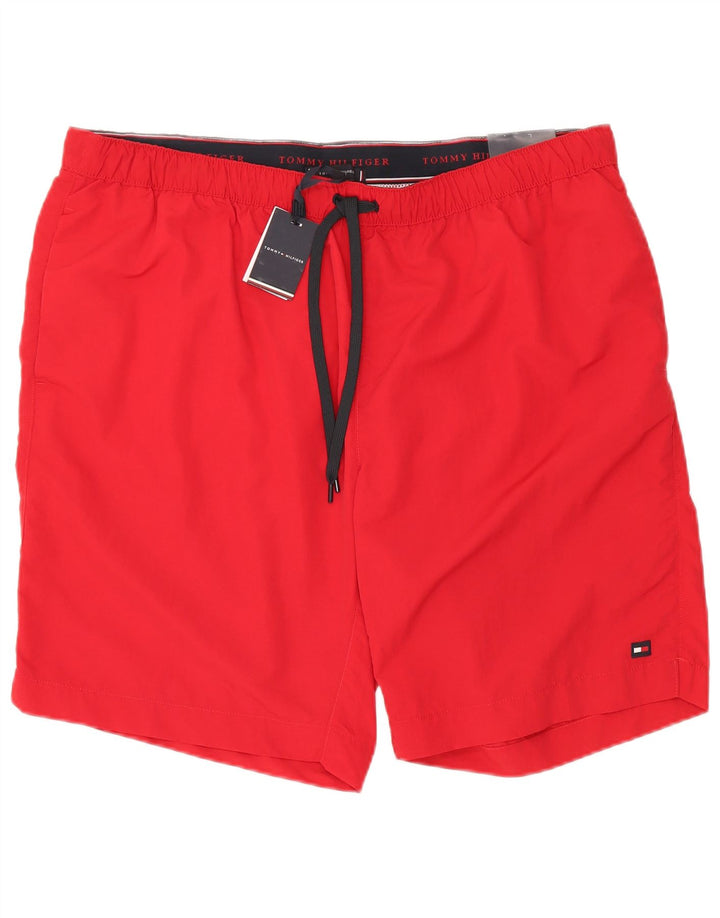 Pantaloni scurți de înot înalți Tommy Hilfiger pentru bărbați 4XL poliester roșu