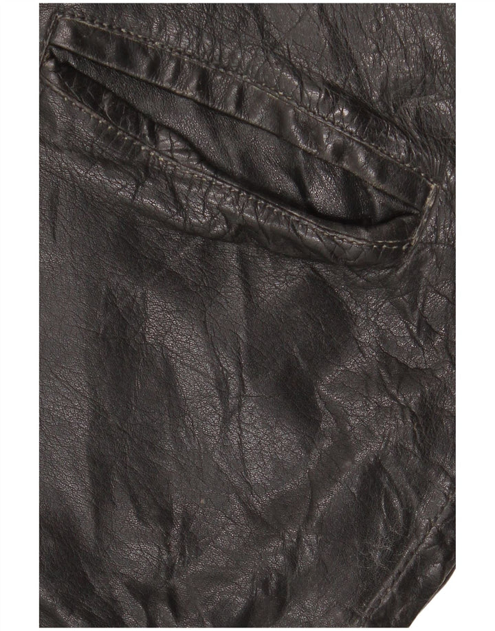 Jachetă de piele vintage pentru bărbați UK 42 XL din piele neagră