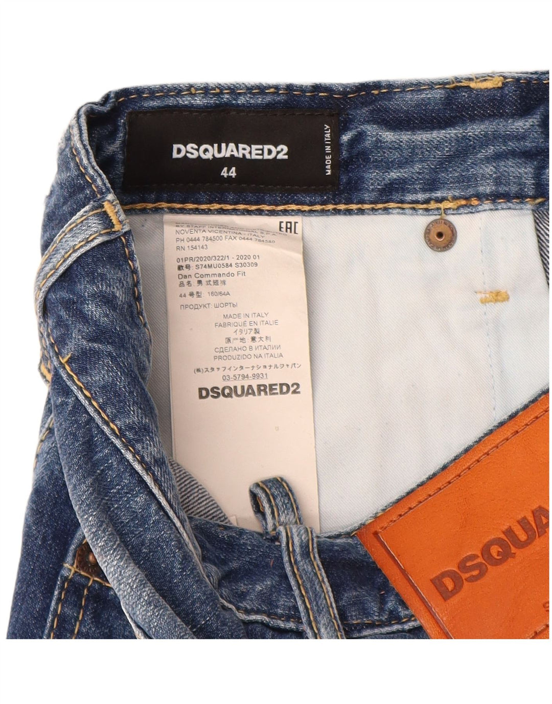 Dsquared2 Pantaloni scurți din denim învechit pentru femei IT 44 Medium W28 Bumbac albastru