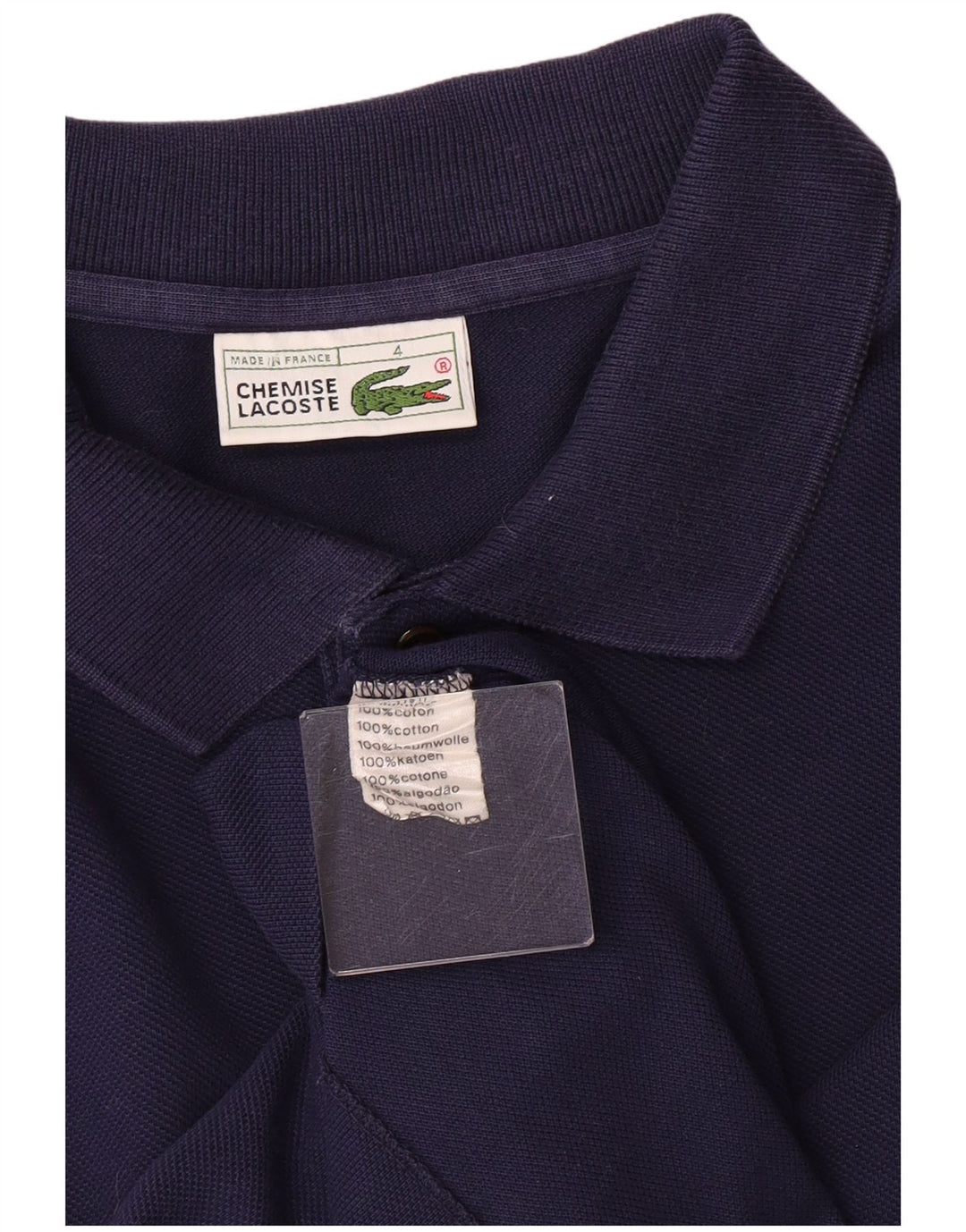 Tricou polo Lacoste pentru bărbați, mărime 4, bumbac albastru bleumarin mediu
