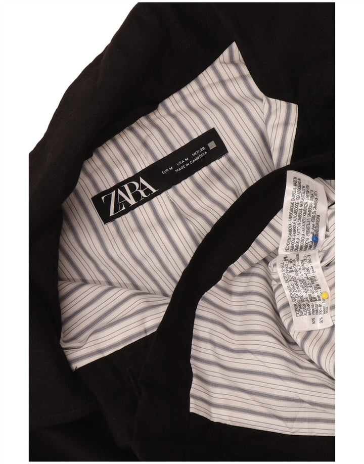 Jachetă Bomber Crop pentru Damă Zara UK 10 Medium Black Viscose