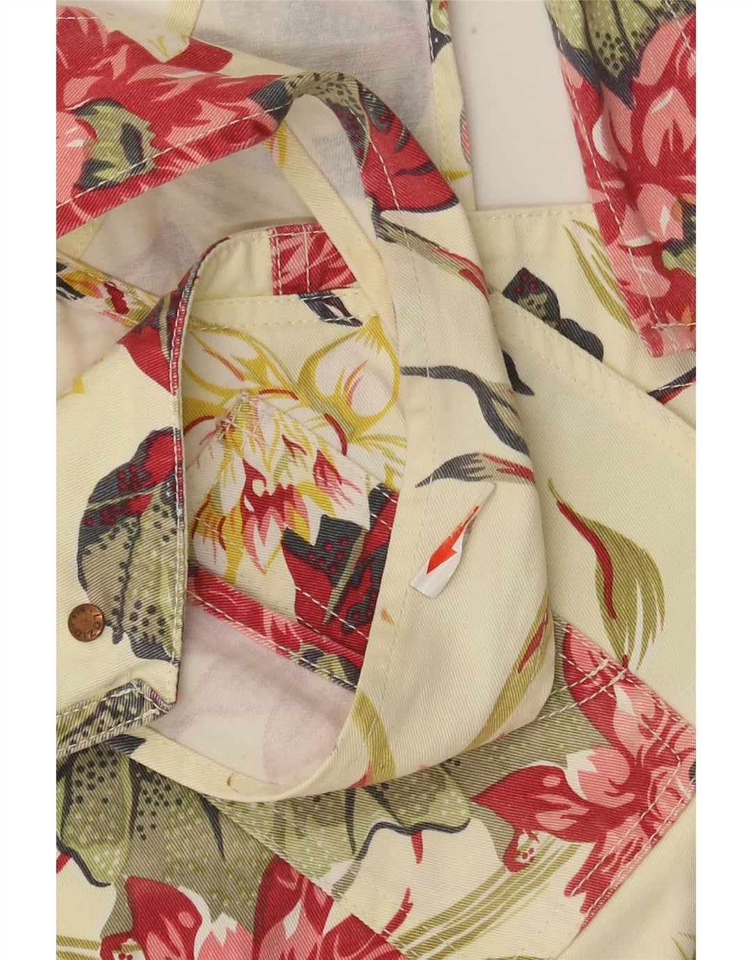 Pantaloni scurti salopete pentru femei Charro W34, mari, galbene, florale