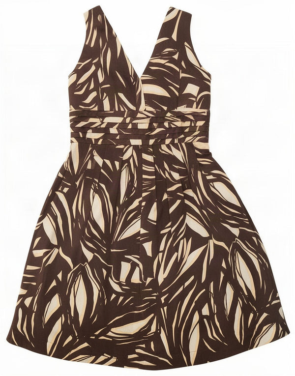 Rochie A-Line cu autograf Marks & Spencer pentru femei UK 12 Maro Mediu Geometric