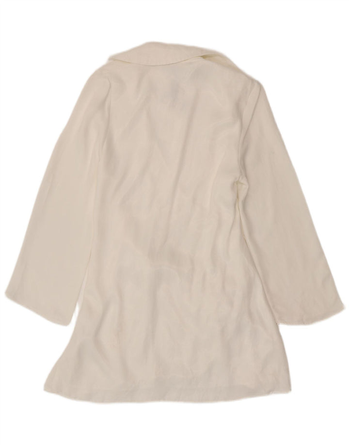Rochie înfășurată cu mânecă lungă pentru femei Zara UK 12 Medium White Viscose