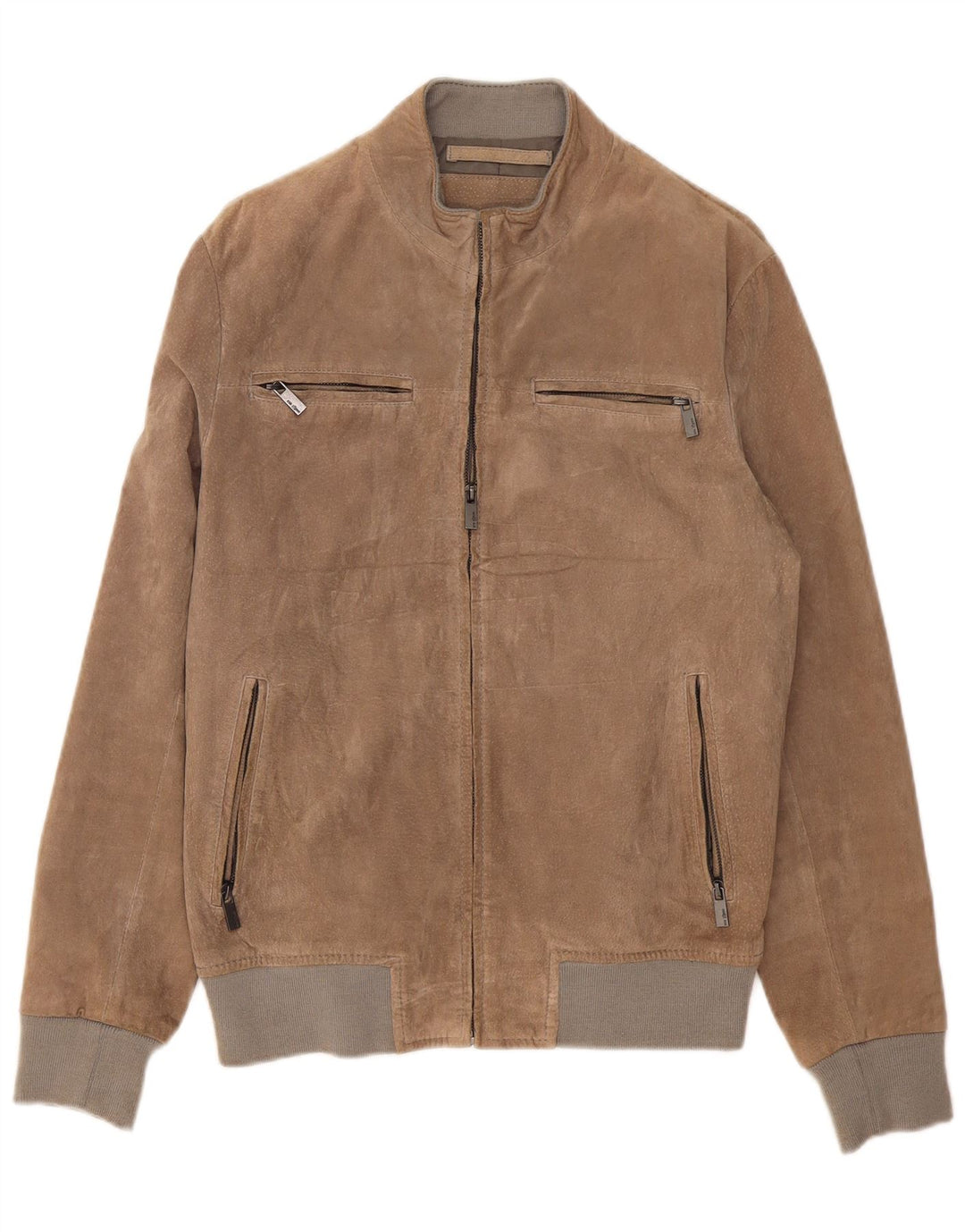 Bomber vintage pentru bărbați din piele intoarsa UK 38 Medium Grey Piele