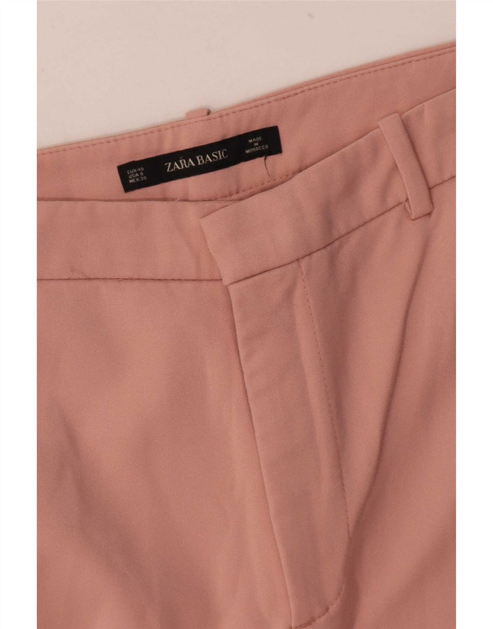 Pantaloni tăiați pentru femei Zara EU 40 Medium W30 L24 Roz