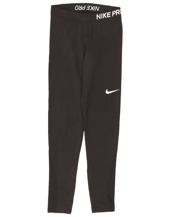 Leggings Nike Dri Fit Graphic pentru femei UK 8 Small Negru Poliester