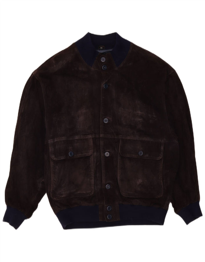 Jachetă bomber din piele intoarsa pentru barbati VINTAGE IT 52 XL violet