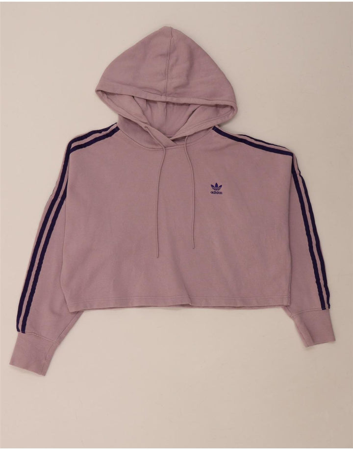 Jumper ADIDAS pentru femei, supradimensionat, cu glugă, UK 8, bumbac violet mic