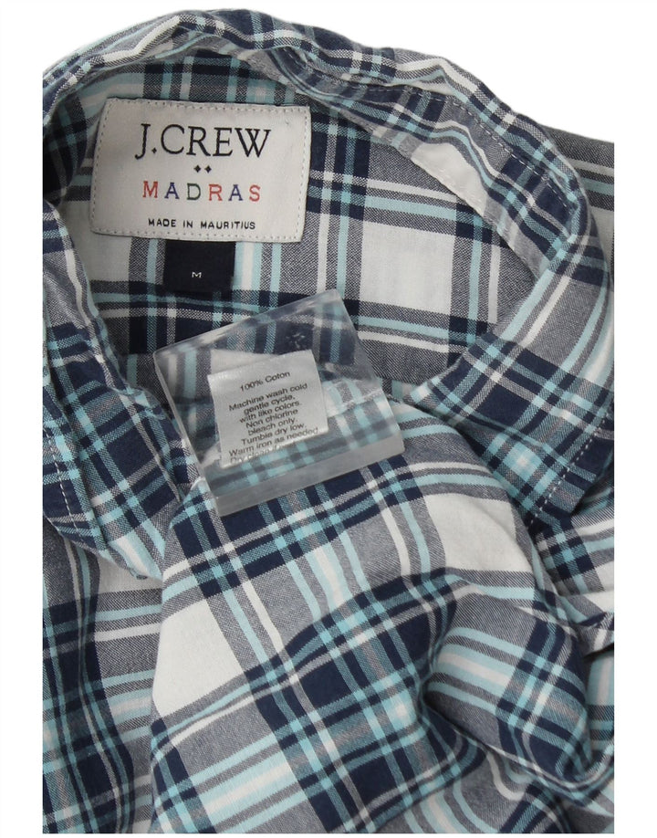 Cămașă de flanel pentru bărbați J. Crew, bumbac cu carouri albastru mediu