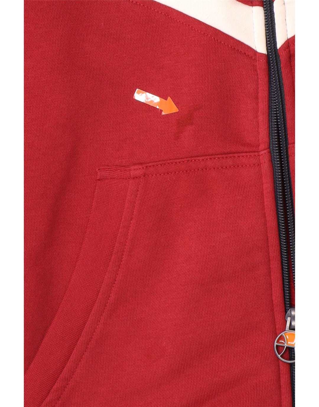 Pulover cu glugă cu fermoar pentru bărbați ELLESSE, bumbac color bloc, roșu mediu