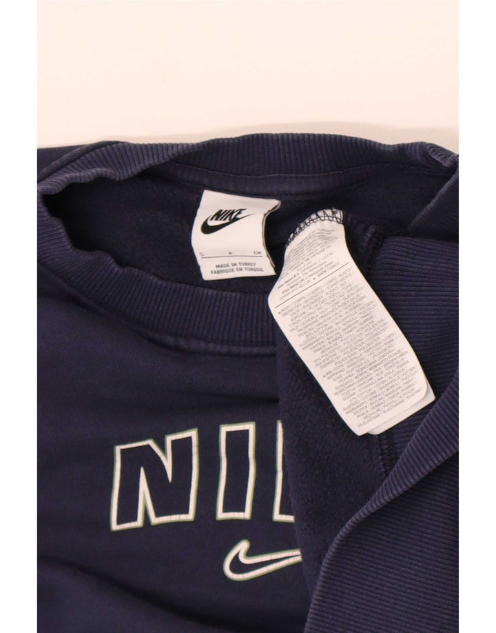 Pulover pentru femei Nike Oversized Crop Graphic Pulover UK 10 Mic Bleumarin