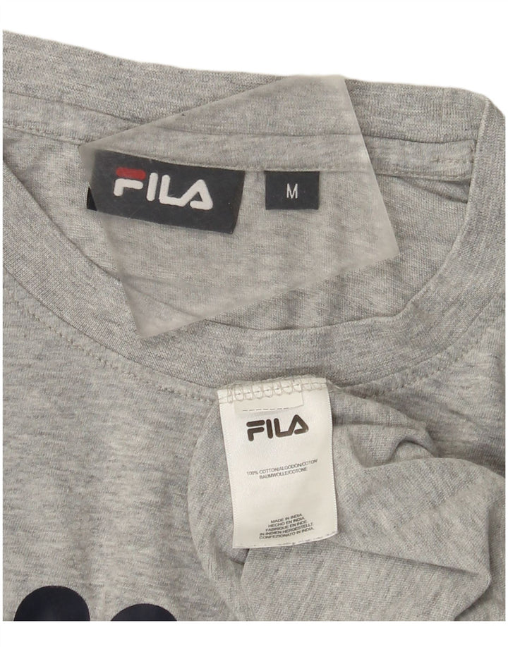 Tricou cu grafic Fila pentru bărbați Top Mediu Gri Bumbac cu pete