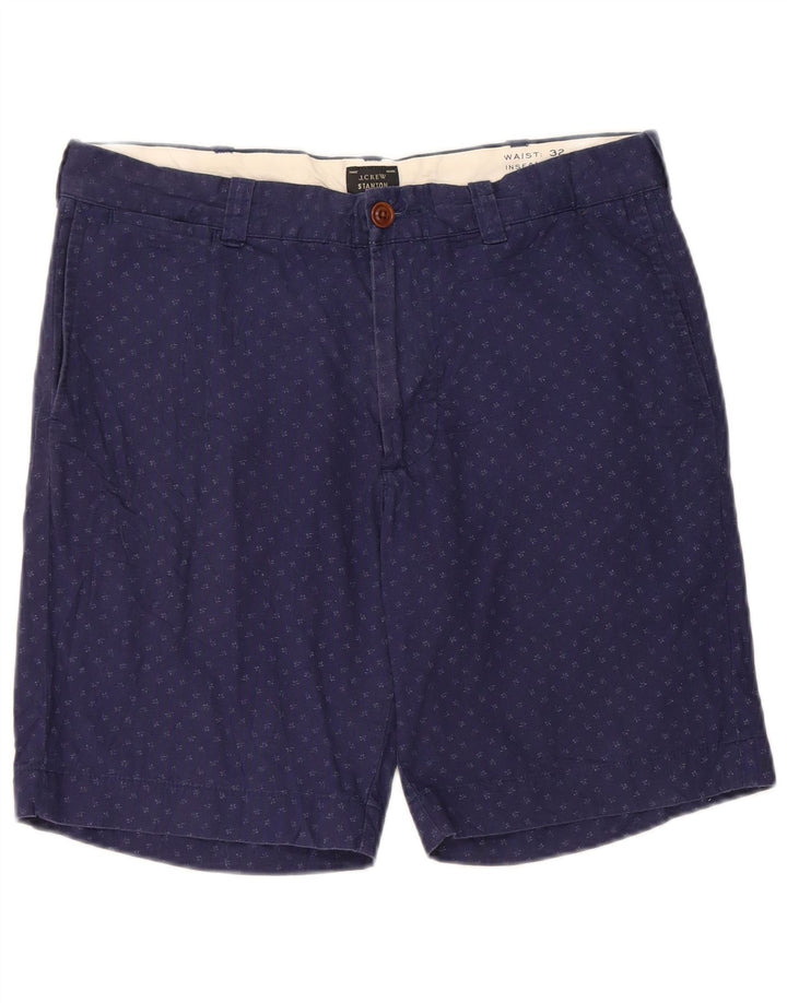 Pantaloni scurți chino Stanton pentru bărbați J. CREW W32, bumbac cu pete, albastru marin mediu