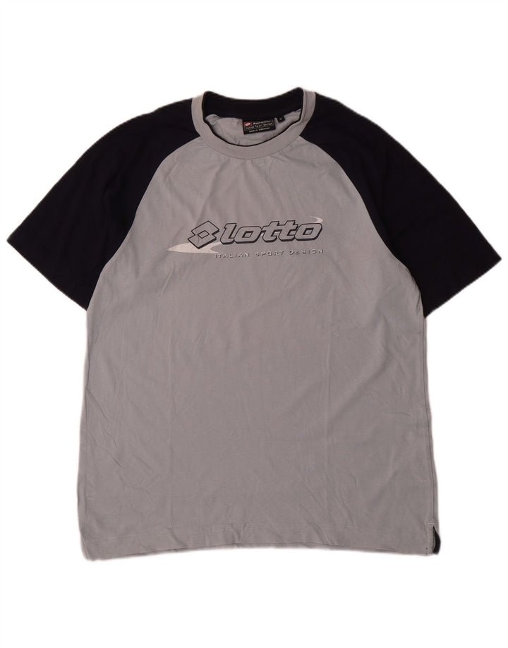 Tricou grafic Lotto pentru bărbați Top, gri mediu, bumbac color bloc