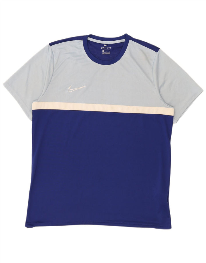 Tricou pentru bărbați Nike Dri Fit Top XL, albastru, poliester color bloc
