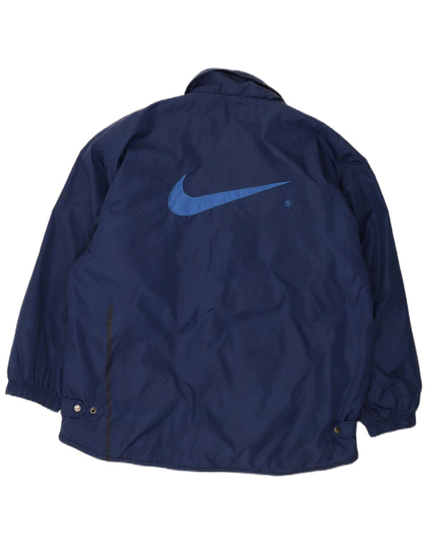 Nike Mens Graphic Windbreaker Coat UK 42 XL Navy Blue Nylon