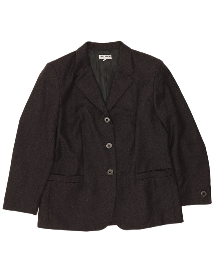 Jachetă Blazer Femei Delia Ferrari cu 3 nasturi IT 45 Medium Negru Lână virgină