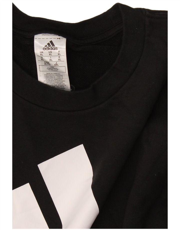 Hanorac grafic pentru bărbați Adidas Jumper XL bumbac negru