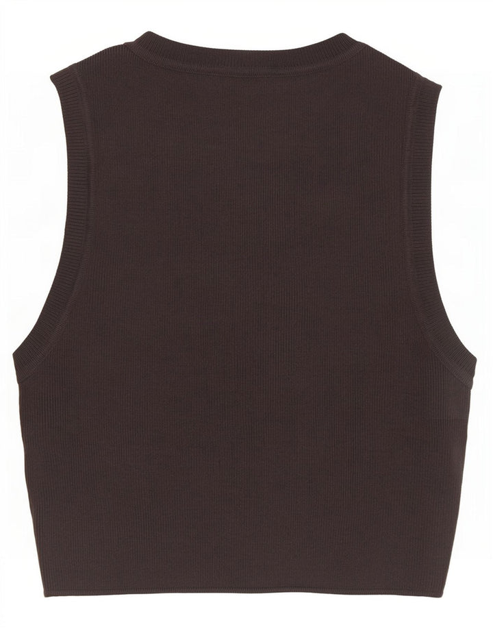 Vestă Crop Top pentru femei Zara UK 12 Medium Gri Viscose