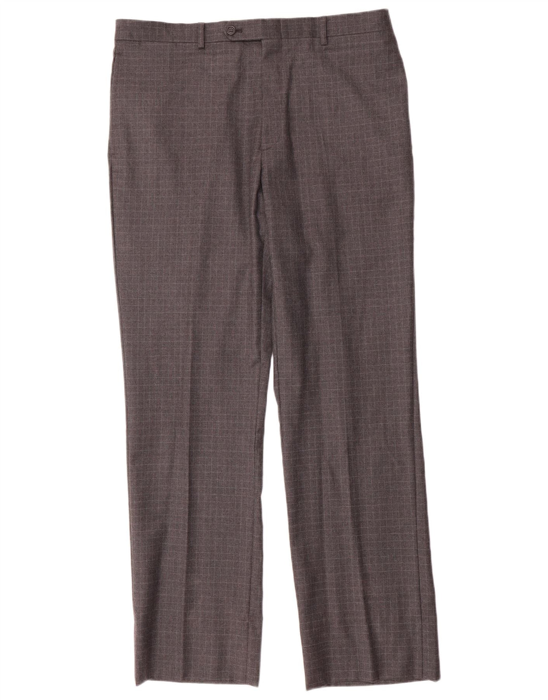 Pantaloni de costum drepți pentru bărbați Tommy Hilfiger L34 L33 Lână cu carouri gri
