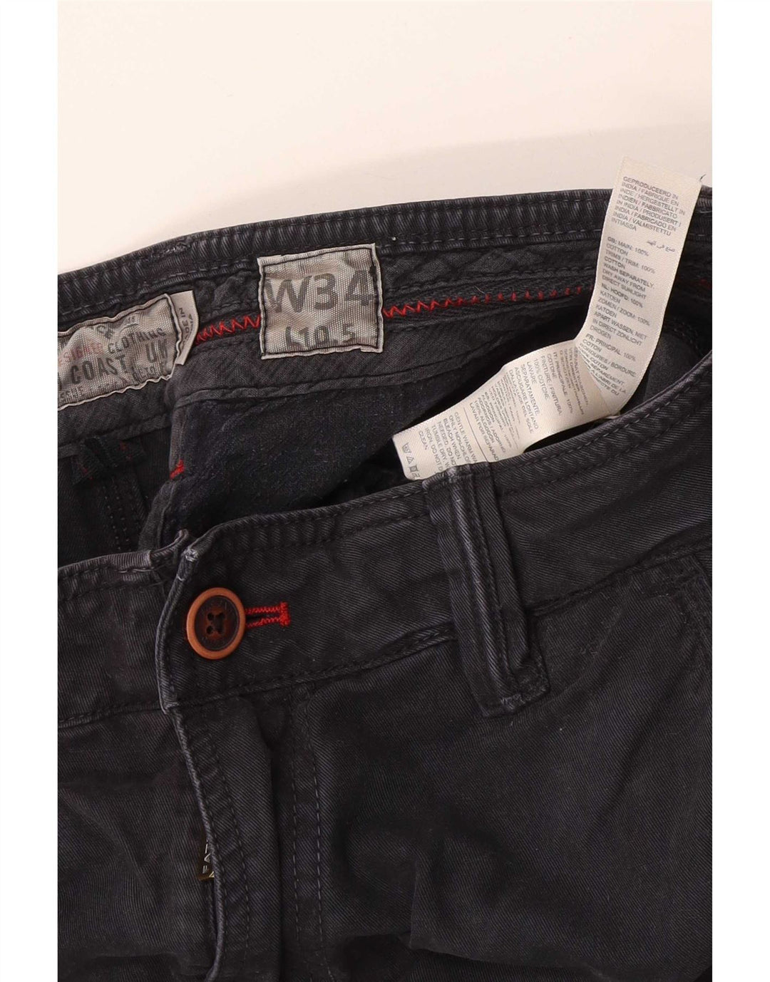 Pantaloni scurți chino pentru bărbați Fat Face W34, bumbac negru mare