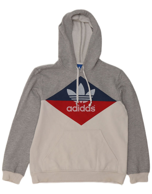 Pulover ADIDAS pentru bărbați cu capota, gri mediu, bumbac color bloc