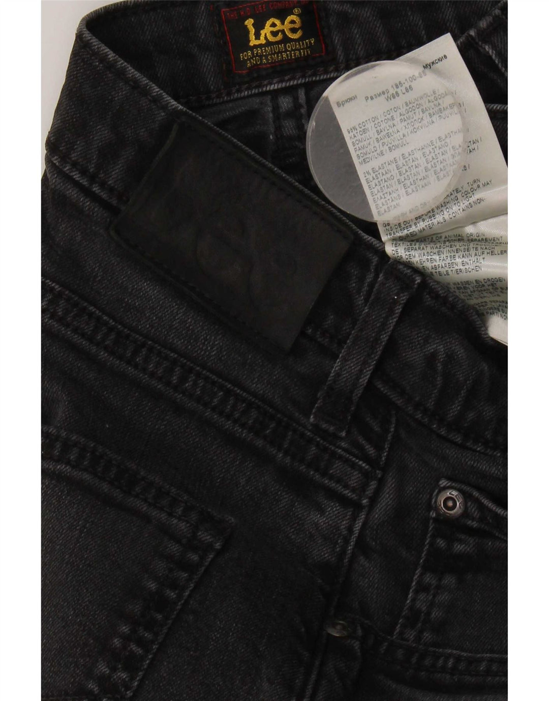 Blugi Lee Brooklyn Straight pentru bărbați W34 L30, bumbac negru
